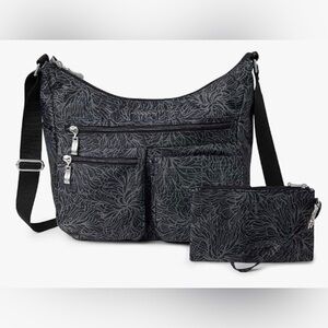 Baggallini Black and Gray Patterned Shoulder/Crossbody Bag NWT